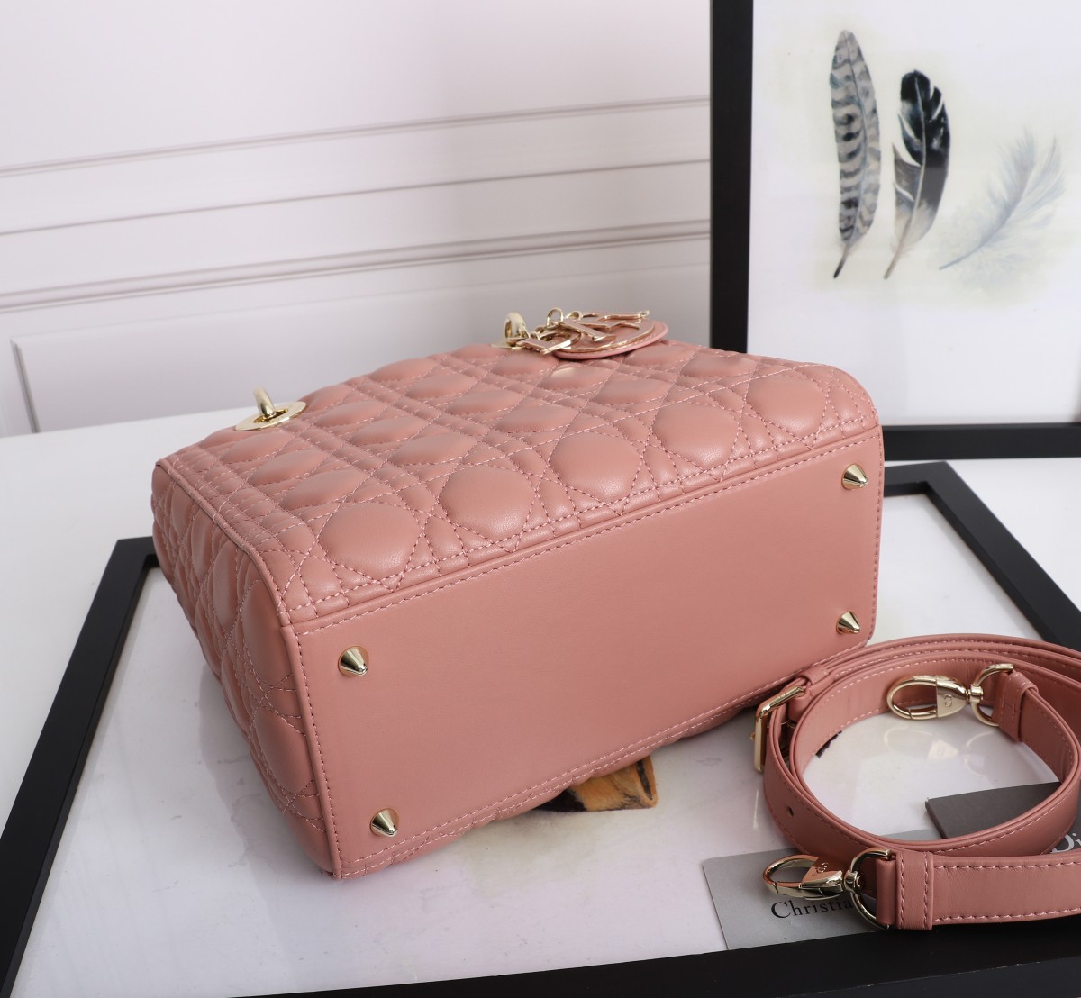 Medium Lady Dior Bag Pink Cannage Lambskin